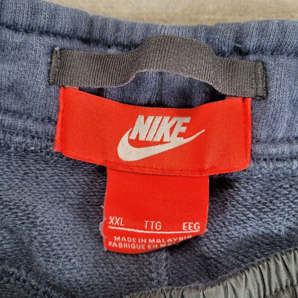 Nike Mens XXL Navy Blue Fleece Jogger Sweatpants Elastic Waist Drawstring Pocket